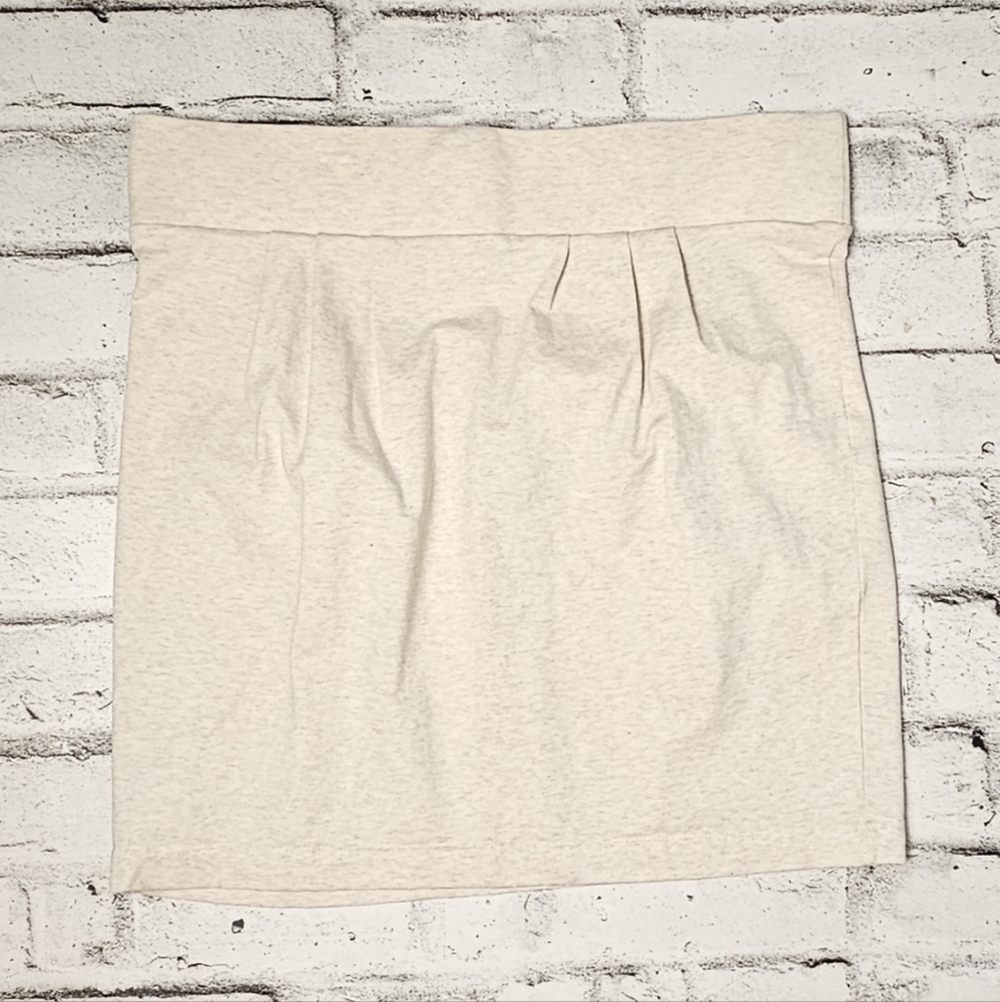 Alfred Sung Pleated Knit Pencil Skirt Neutral Tan Women’s XL